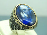 Turkish Handmade Jewelry 925 Sterling Silver Sapphire Stone Mens Rings