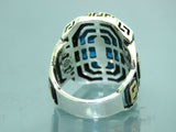 Turkish Handmade Jewelry 925 Sterling Silver Turquoise Stone Mens Rings