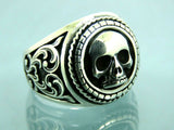 Turkish Handmade Jewelry 925 Sterling Silver Skull Design Mens Rings
