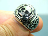 Turkish Handmade Jewelry 925 Sterling Silver Skull Design Mens Rings