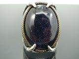 Turkish Handmade Jewelry 925 Sterling Silver Aventurine Stone Mens Rings