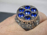 Turkish Handmade Jewelry 925 Sterling Silver Sapphire Stone Mens Rings