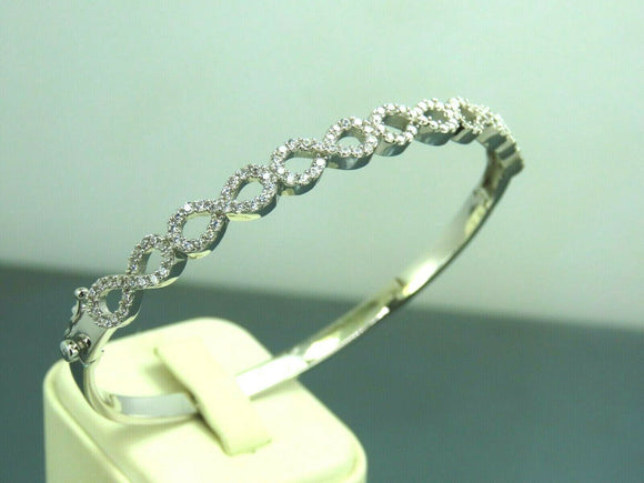 Turkish Handmade Jewelry 925 Sterling Silver Zircon Stone Womens Bangle