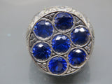 Turkish Handmade Jewelry 925 Sterling Silver Sapphire Stone Mens Rings