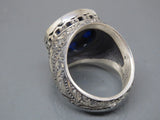 Turkish Handmade Jewelry 925 Sterling Silver Sapphire Stone Mens Rings