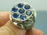 Turkish Handmade Jewelry 925 Sterling Silver Sapphire Stone Mens Rings