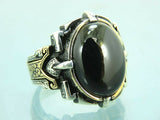 Turkish Handmade Jewelry 925 Sterling Silver Onyx Stone Mens Rings