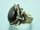 Turkish Handmade Jewelry 925 Sterling Silver Onyx Stone Mens Rings