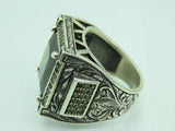Turkish Handmade Jewelry 925 Sterling Silver Peridot Stone Men's Rings