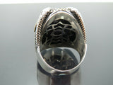 Turkish Handmade Jewelry 925 Sterling Silver Aventurine Stone Mens Rings