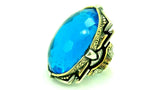 Turkish Handmade Jewelry 925 Sterling Silver Aquamarine Stone Engraved Mens Rings