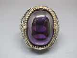 Turkish Handmade Jewelry 925 Sterling Silver Amethyst Stone Mens Rings