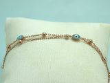 Turkish Handmade Jewelry 925 Sterling Silver Evil Eye Stone Womens Bracelet