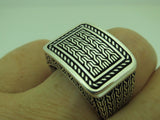 Turkish Handmade Jewelry 925 Sterling Silver Matting Design Men's Ring