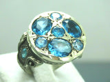 Turkish Handmade Jewelry 925 Sterling Silver Aquamarine Stone Mens Rings