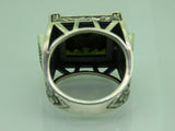 Turkish Handmade Jewelry 925 Sterling Silver Peridot Stone Men's Rings