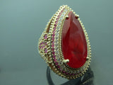 Turkish Handmade Jewelry 925 Sterling Silver Ruby Stone Women Rings