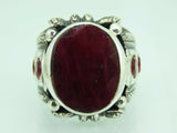 Turkish Handmade Jewelry 925 Sterling Silver Ruby Stone Mens Rings