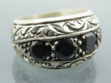 Turkish Handmade Jewelry 925 Sterling Silver Onyx Stone Mens Rings