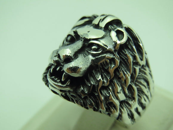 Turkish Handmade Jewelry 925 Sterling Silver Lion Desing Men's Ring Sz 11