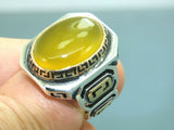 Turkish Handmade Jewelry 925 Sterling Silver Agate Stone Mens Rings
