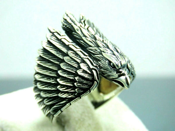 Turkish Handmade Jewelry 925 Sterling Silver Eagle Design Mens Rings