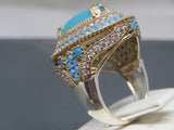 Turkish Handmade Jewelry 925 Sterling Silver Chalcedony Stone Ladies' Ring Sz 9