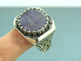 Turkish Handmade Jewelry 925 Sterling Silver Amethyst Stone Men's Rings