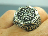 Turkish Handmade Jewelry 925 Sterling Silver Chain Design Mens Rings