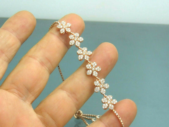 Turkish Handmade Jewelry 925 Sterling Silver Zircon Stone Womens Bracelet