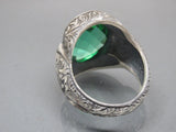 Turkish Handmade Jewelry 925 Sterling Silver Emerald Stone Mens Rings