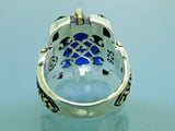 Turkish Handmade Jewelry 925 Sterling Silver Sapphire Stone Mens Rings