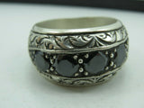 Turkish Handmade Jewelry 925 Sterling Silver Onyx Stone Mens Rings