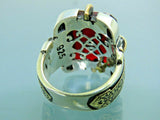 Turkish Handmade Jewelry 925 Sterling Silver Ruby Stone Mens Rings