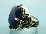 Turkish Handmade Jewelry 925 Sterling Silver Sapphire Stone Mens Rings