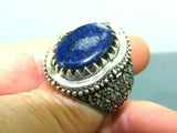 Turkish Handmade Jewelry 925 Sterling Silver Sodalite Stone Men's Rings