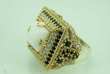 Turkish Handmade Jewelry 925 Sterling Silver Pearl Stone Womens Ring