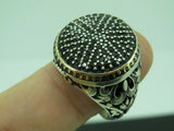 Turkish Handmade Jewelry 925 Sterling Silver Onyx Stone Mens Rings