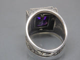 Turkish Handmade Jewelry 925 Sterling Silver Amethyst Stone Men's Rings