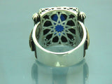 Turkish Handmade Jewelry 925 Sterling Silver Sapphire Stone Mens Rings