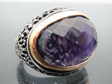 Turkish Handmade Jewelry 925 Sterling Silver Amethyst Stone Mens Rings