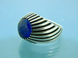 Turkish Handmade Jewelry 925 Sterling Silver Sapphire Stone Mens Rings