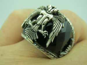 Turkish Handmade Jewelry 925 Sterling Silver Onyx Stone Mens Rings