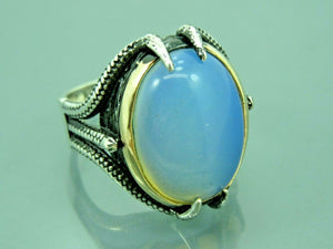 Turkish Handmade Jewelry 925 Sterling Silver Moonstone Mens Rings