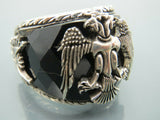 Turkish Handmade Jewelry 925 Sterling Silver Onyx Stone Mens Rings