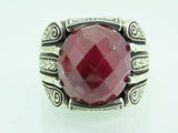 Turkish Handmade Jewelry 925 Sterling Silver Ruby Stone Mens Rings