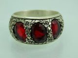 Turkish Handmade Jewelry 925 Sterling Silver Ruby Stone Mens Rings