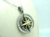 Turkish Handmade Jewelry 925 Sterling Silver Compass Design Men Pendant