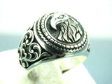 Turkish Handmade Jewelry 925 Sterling Silver Eagle Design Mens Rings