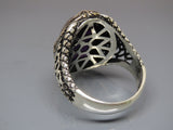 Turkish Handmade Jewelry 925 Sterling Silver Amethyst Stone Mens Rings
